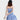 STRAPLESS RUFFLED DRESS - BLUE AND WHITE - PERFECT FIT SIZE GUIDE