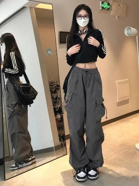 Y2K STREETWEAR TECHWEAR CARGO PANTS FOR URBAN STYLE
