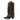 STUDDED BROWN LEATHER HIGH-LEG COWBOY BOOTS