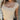 TAN RIBBED SQUARE-NECK TOP WITH SHORT SLEEVES IN APRICOT TONE