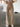 TAN WIDE-LEG PANTS HIGH-WAISTED FLARED JEANS WITH FIXED WAISTBAND