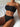 TEXTURED BLACK STRAPLESS BIKINI SET SOLID COLOR FABRIC TEXTURE