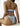 THREE-PIECE BIKINI SWIMSUIT WITH CROSS DESIGN AND LACE DETAILS
