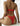 THREE-PIECE BIKINI SWIMSUIT WITH CROSS DESIGN AND LACE DETAILS