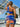 TIE DYE SWIMSUIT SET WITH ELASTANE FABRIC