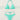 TURQUOISE HALTER BIKINI SET HIGH-STRETCH FABRIC TEXTURE