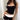 TWO-PIECE SLIM FIT SLEEVELESS OUTFIT IN BLACK AND WHITE