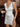 TWO-PIECE WHITE SATIN TOP AND SKIRT SET WITH WHITE FRENCH LACE DETAILS - S - Sweetheart Supplies