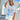 WHITE AND BLUE V-NECK SPORTS SHIRT FASHION DIGITAL