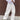WHITE CARGO PANTS WITH PARACHUTE DESIGN AND LOW WAIST