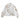 WHITE DENIM SHORT SLEEVE JACKET WITH ABSTRACT PATTERN AND LAPEL COLLAR