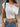 WHITE DROP SHOULDER CROP TOP SOLID COLOR