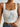 WHITE EYELET CROP TOP VINTAGE COQUETTE CROP - M - Sweetheart Supplies