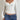WHITE KNIT LONG SLEEVE TOP WITH BUTTON PLACKET AND DENIM SHORTS SET - S - Sweetheart Supplies