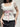 WHITE LACE-TRIMMED TOP WITH PINK RIBBON - VINTAGE-INSPIRED SLIM-FIT Y2K - S - Sweetheart Supplies