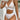 WHITE MESH LINGERIE SET SOLID COLOR KNIT FABRIC