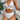 WHITE MESH LINGERIE SET SOLID COLOR KNIT FABRIC