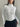 WHITE RETRO LONG SLEEVE ZIPPER STAND COLLAR JACKET - L - Sweetheart Supplies
