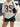 WHITE RETRO OVERSIZED SHORT SLEEVE JERSEY WITH BROWN NUMBER - M - Sweetheart Supplies