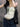 WHITE RIBBED ROUND NECK TANK TOP WITH BUTTONS AND POCKET FOR EFFORTLESS TRANSITION - L - Sweetheart Supplies