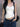 WHITE RIBBED ROUND NECK TANK TOP WITH BUTTONS AND POCKET FOR EFFORTLESS TRANSITION - M - Sweetheart Supplies