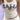WHITE RIBBED U-NECK TANK TOP WITH ITALIA LETTER PRINT DESIGN