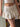 WHITE RUFFLED MINI SKIRT WITH SLIM FIT CRISSCROSS TIE - L - Sweetheart Supplies