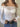 WHITE SHEER OFF-THE-SHOULDER TOP WITH LONG SLEEVE DESIGN