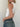 WHITE TANK TOP WITH PINK BOWS - TRENDY CROP SILHOUETTE - S - Sweetheart Supplies