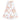 WHITE TIERED SKIRT WITH GOLDFISH PRINT FOR WOMEN