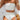 WHITE TWO-PIECE SWIMSUIT WITH PLEATED HEM FABRIC TEXTURE
