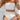 WHITE TWO-PIECE SWIMSUIT WITH PLEATED HEM FABRIC TEXTURE