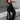 WIDE LEG BLACK TRACK PANTS WITH WHITE STRIPES - STRIPE WIDE DESIGN