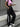 WIDE LEG BLACK TRACK PANTS WITH WHITE STRIPES - STRIPE WIDE DESIGN - L - Sweetheart Supplies