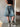 WIDE LEG BLUE DENIM SHORTS RETRO BLUE