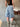 WIDE LEG BLUE DENIM SHORTS RETRO BLUE