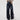 WIDE-LEG CONTRAST STRIPE JEANS IN DEEP BLUE WASH