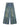 WIDE-LEG DENIM PANTS WITH TREE BRANCH DESIGN MID WAIST PLEATED