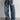 WIDE-LEG LIGHT-WASH JEANS WITH LOW-RISE BUTTONED WAISTBAND LOOSE COTTON BLEND