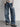 WIDE-LEG LIGHT-WASH JEANS WITH LOW-RISE BUTTONED WAISTBAND LOOSE COTTON BLEND