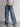 WIDE-LEG LIGHT-WASH JEANS WITH LOW-RISE BUTTONED WAISTBAND LOOSE COTTON BLEND
