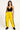 WOMAN'S BLACK HALTER TOP AND YELLOW TRACK PANTS FOR STREET STYLE