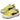 YELLOW AND WHITE SNEAKERS WITH HEART AND LIGHTNING BOLT DESIGN VEGAN LEATHER