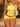 YELLOW HALTER TOP AND SHORTS SET FABRIC TEXTURE