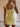 YELLOW SQUARE-NECK BODYCON DRESS WITH SHORT SLEEVES REGULAR FIT - L - Sweetheart Supplies