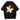 YELLOW T-SHIRT CARTOON BLACK CAT STAR DESIGN